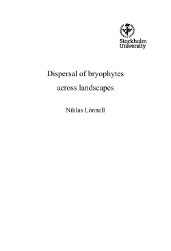 Dispersal of bryophytes across landscapes