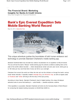 Bank`s Epic Everest Expedition Sets Mobile Banking World Record