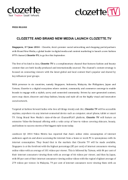 clozette and brand new media launch clozette.tv