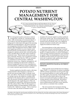 potato nutrient management for central washington