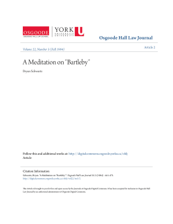 A Meditation on "Bartleby"
