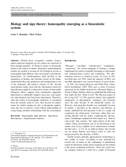 Biology and sign theory: homeopathy emerging as a biosemiotic