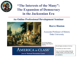 "The Interests of the Many": The Expansion of Democracy in the