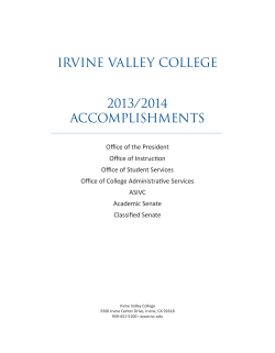 2013/2014 ACCOMPLISHMENTS IRVINE VALLEY COLLEGE