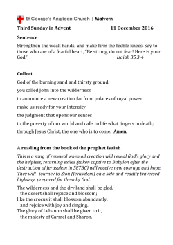 Third Sunday in Advent 11 December 2016 Sentence Strengthen
