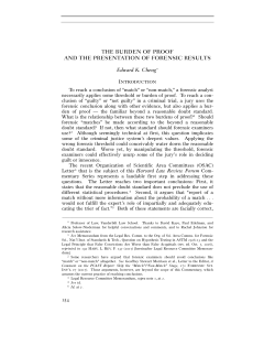 the burden of proof and the presentation of forensic results