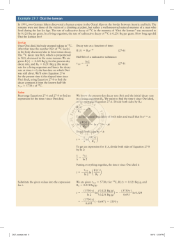 Example 27-7 Ötzi the Iceman