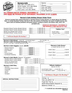 All Dinners Require Re-Heating