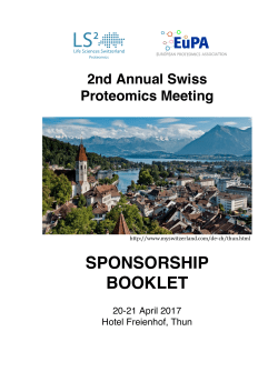 sponsorship booklet - Life Sciences Switzerland