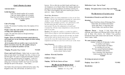 Announcements ~ Gathering Song ~ Clap your hands together all ye