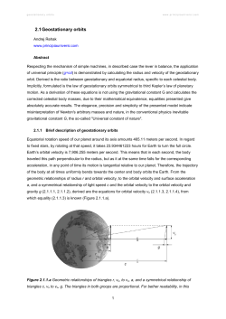 2.1 Geostationary orbits