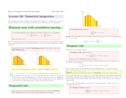 Lecture 30: Numerical integration Riemann sum with nonuniform