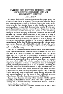 patents and hunting licenses-some iconoclastic comments and an