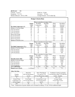 Design Criteria Data
