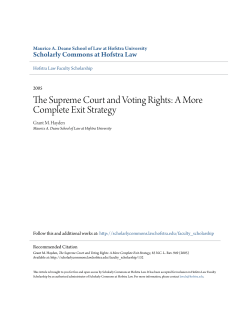The Supreme Court and Voting Rights: A More Complete Exit Strategy