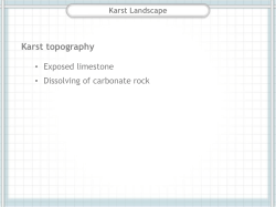 Chapter 9: Karst Landscape Formation
