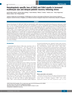 Hematopoiesis specific loss of Cdk2 and Cdk4