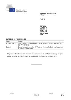 EU regional strategy for Syria and Iraq as well as the ISIL