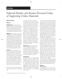 Editorial Burden and Reader-Perceived Value of Supporting Online