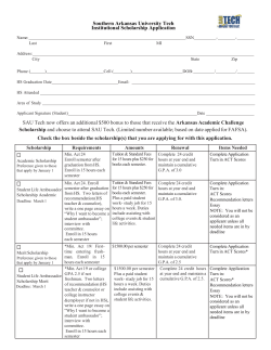 Southern Arkansas University Tech Institutional Scholarship