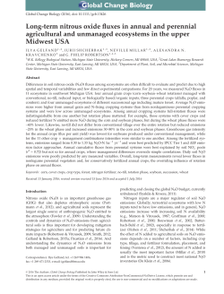 Long-term nitrous oxide fluxes in annual and perennial