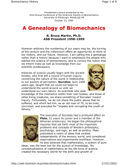 History of Biomechanics