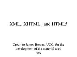 HTML, XHTML and XML