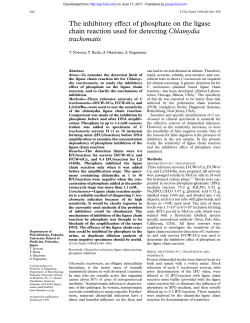 The inhibitory eVect of phosphate on the ligase chain reaction used