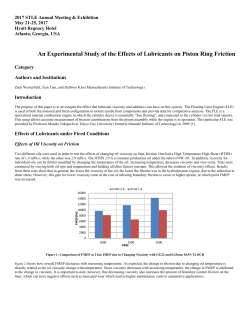 An Experimental Study of the Effects of Lubricants on Piston