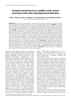Imitation performance in toddlers with autism and those with other