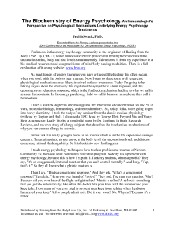 The Biochemistry of Energy Psychology
