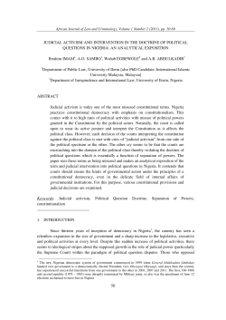 50 JUDICIAL ACTIVISM AND INTERVENTION IN THE DOCTRINE