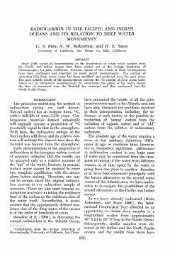 radiocarbon in tiie pacific and indian oceans and its relation to deep