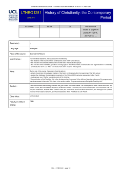 History of Christianity: the Contemporary Period