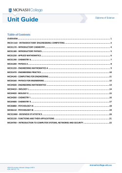 Unit Guide - Monash College