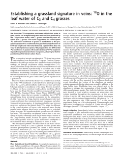 Establishing a grassland signature in veins: O in the leaf water of C3