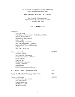 Curley, Walter J.P. - Association for Diplomatic Studies and Training