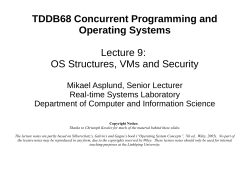 OS Structures, VMs and Security