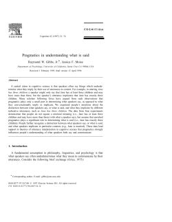 Pragmatics in understanding what is said