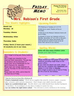 Mrs. Robison`s First Grade T