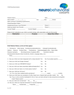 Children`s National Medical Center Child Sleep Questionnaire (2