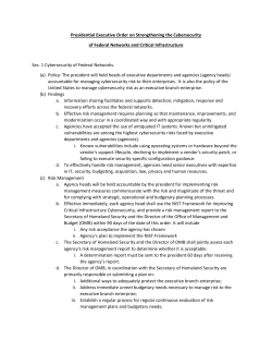 Presidential Executive Order on Strengthening the Cybersecurity of