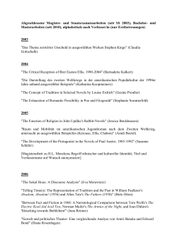 Theses Supervised (Bachelor / Master)