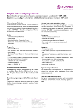 Analytical Methods for Hydrogen Peroxide Determination of trace