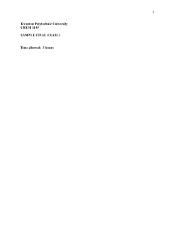 Sample Final Exam 1 - Kwantlen Polytechnic University