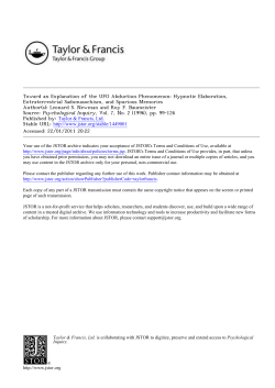 Toward an Explanation of the UFO Abduction Phenomenon