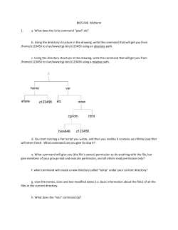 BIOS 646 Midterm 1. a. What does the Unix command “pwd” do? b