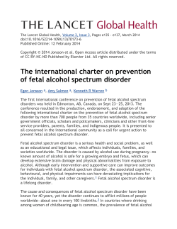 The international charter on prevention of fetal alcohol spectrum