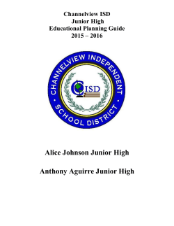 Junior High Course Guide - Channelview Independent School District
