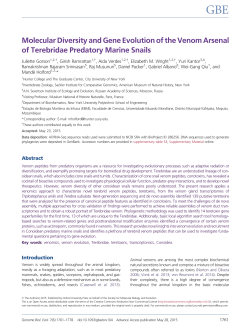 Molecular Diversity and Gene Evolution of the Venom Arsenal of